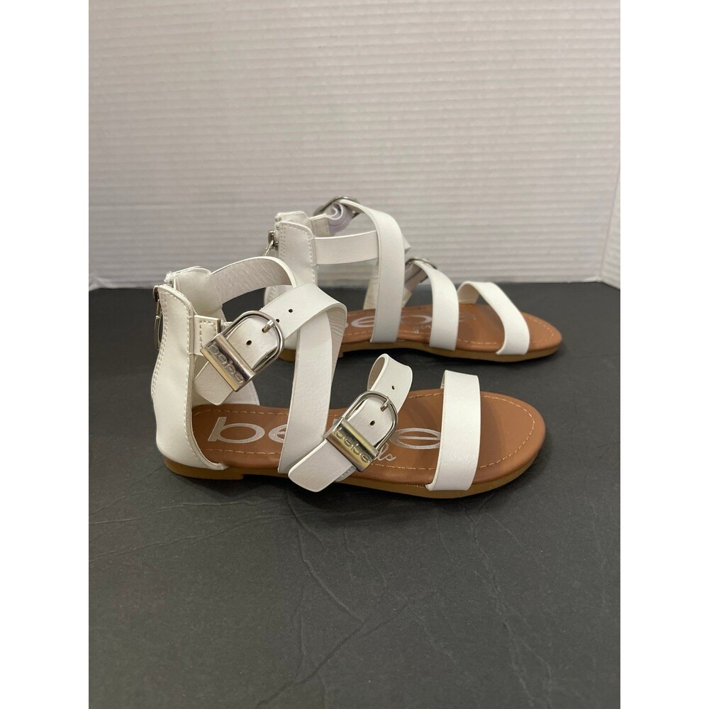 Bebe Girls Strappy Gladiator Sandals White Size 1 New